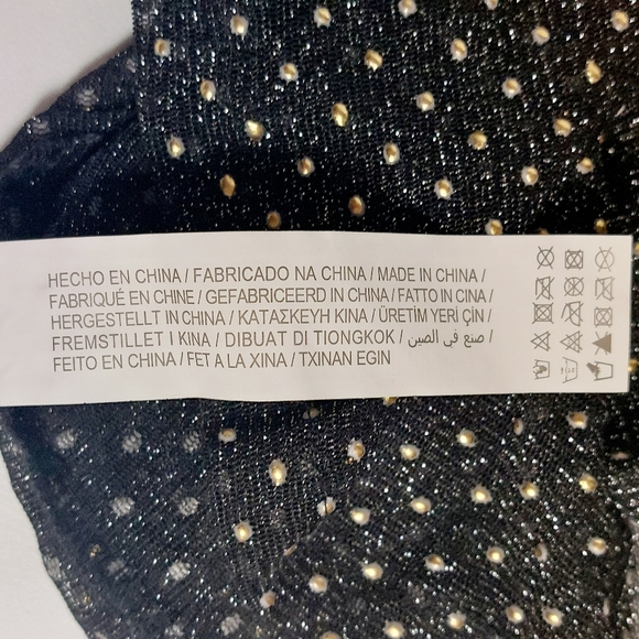 Zara black studded mesh top, S, NWT - Picture 8 of 9